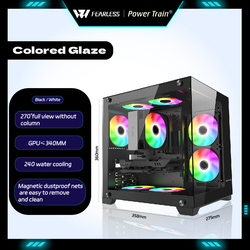 Pc Gaming Water Cooling - Gabinete Gamer MATX/ITX Power Train com