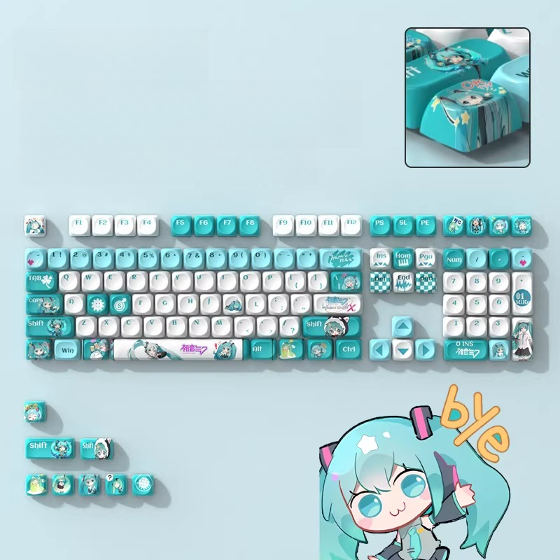 Pc Gaming Hatsune Miku - Anime teclado mecânico keycap kawaii hatsune