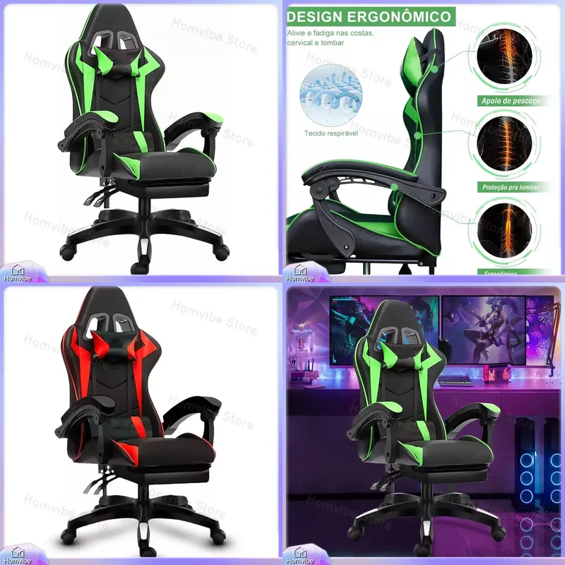 Pc Gaming Chair - Cadeira Gamer Ergonômica de Encosto Alto