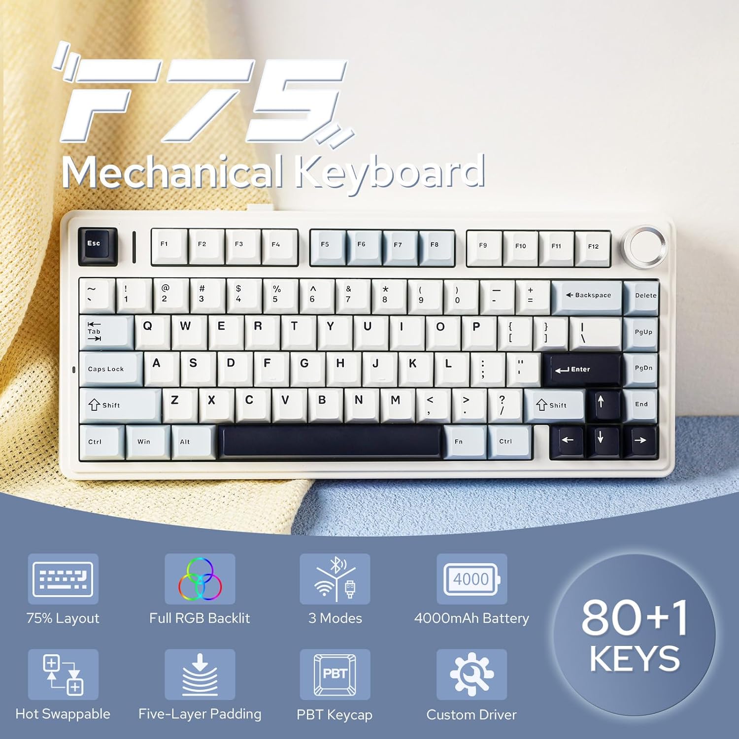 Teclado Mecânico Aula F75 75%  - Pc Gaming Gigabyte avaliação e preço
