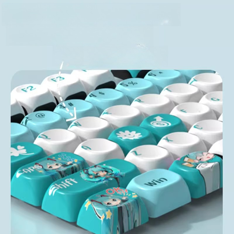 Anime teclado mecânico keycap  - Pc Gaming Hatsune Miku avaliação e preço