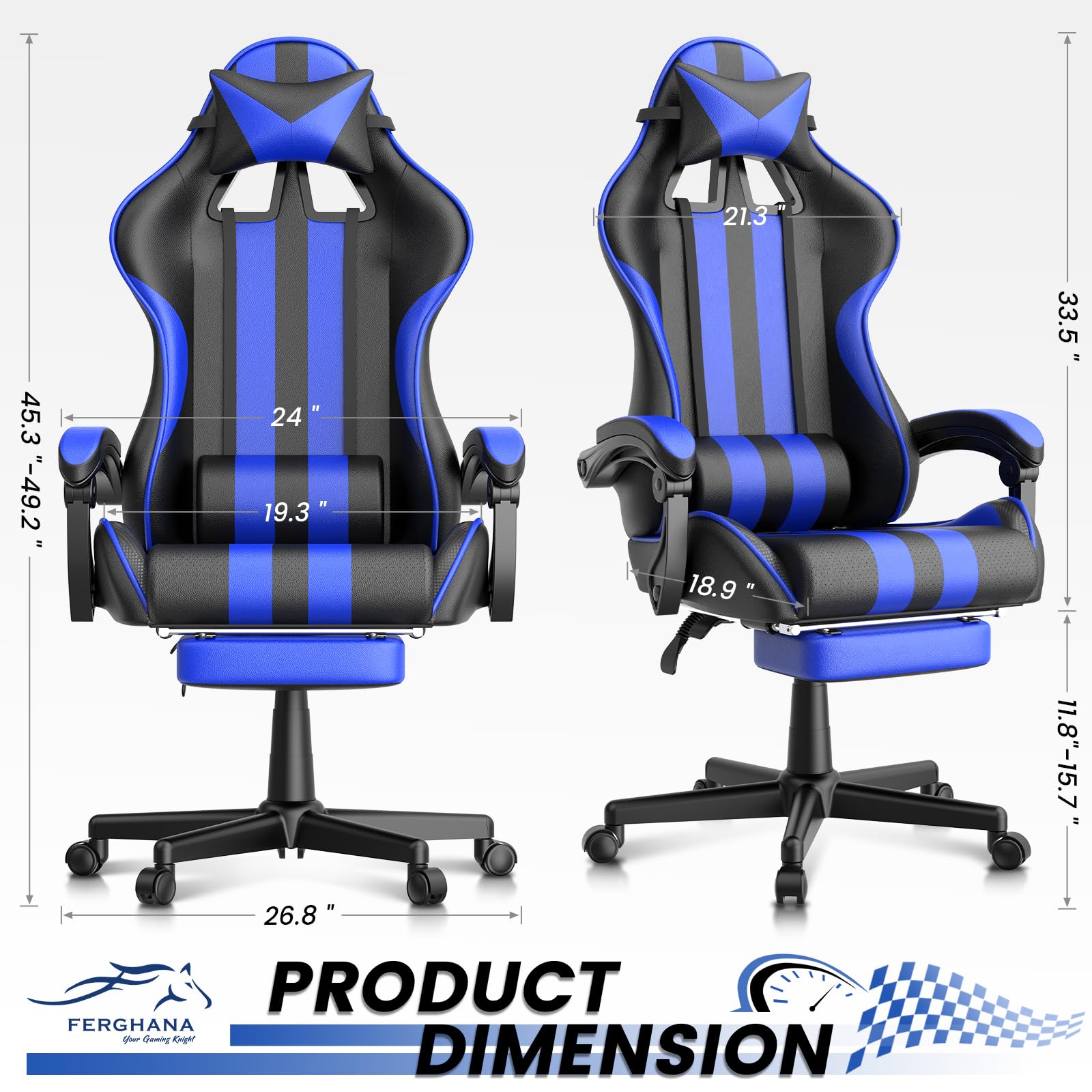 Cadeiras de Jogos Azuis com De - Pc Gaming Chair avaliação e preço